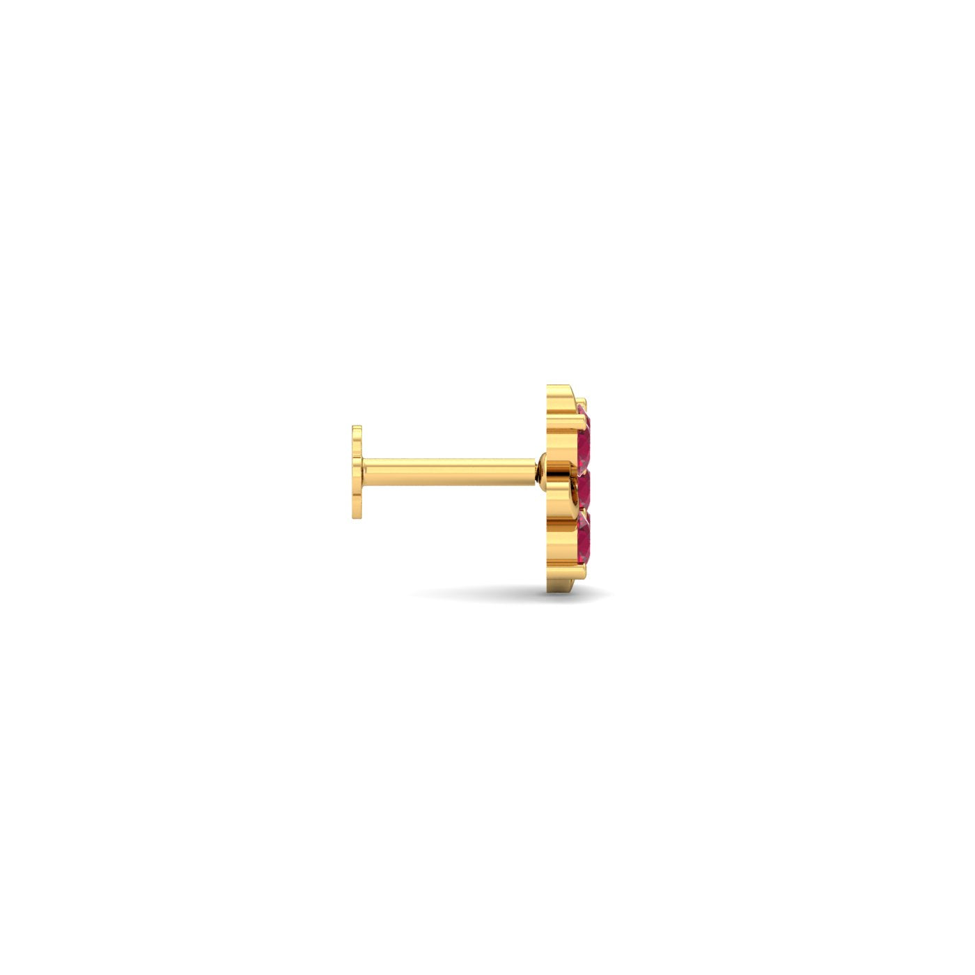 Crimson Flower Nose Stud