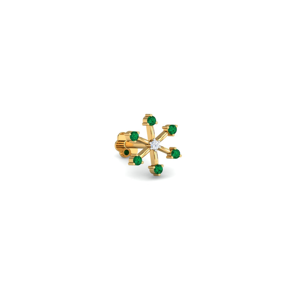Green Flake Nose Stud