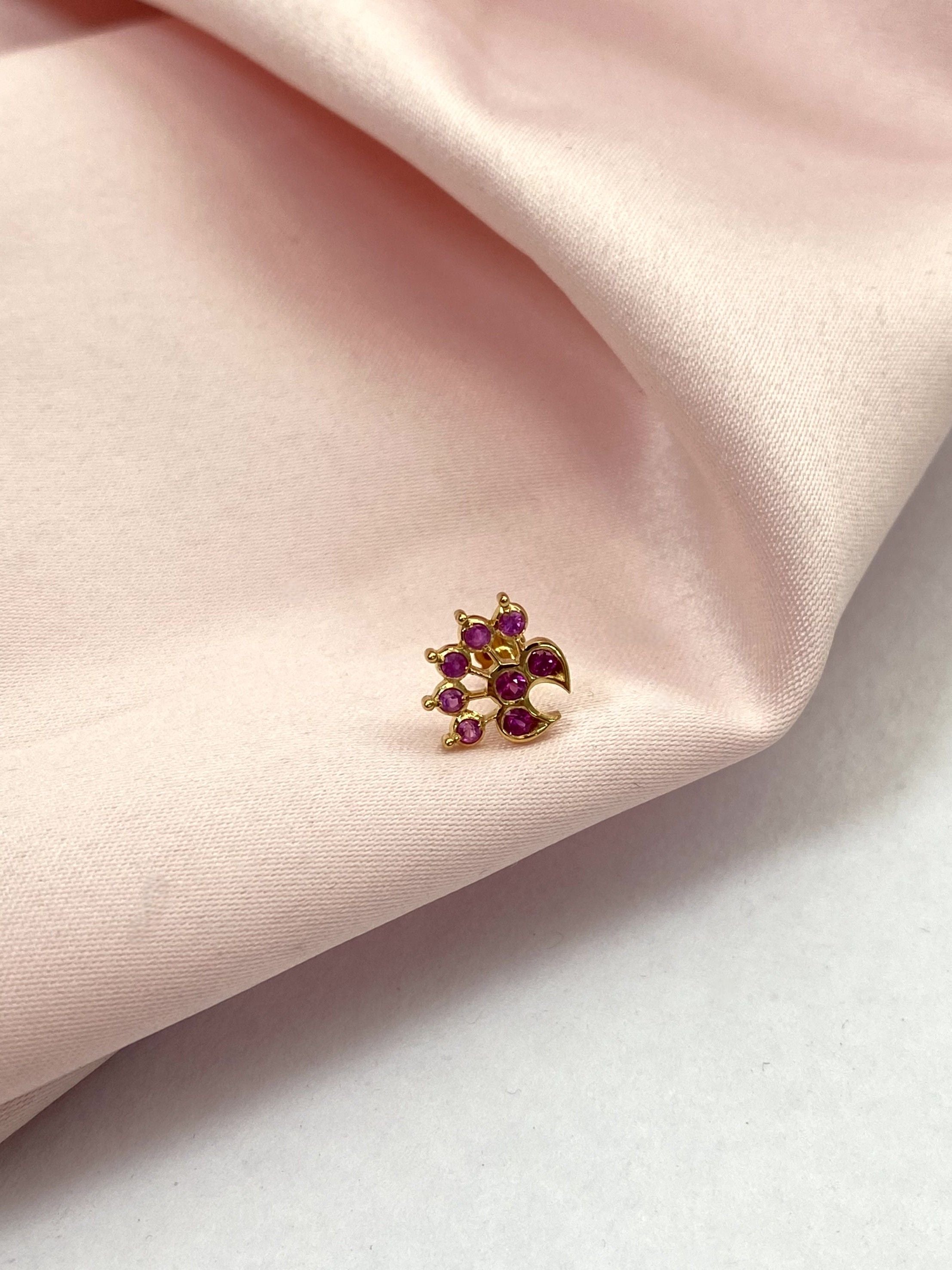 Zinnia Ruby Nose Stud