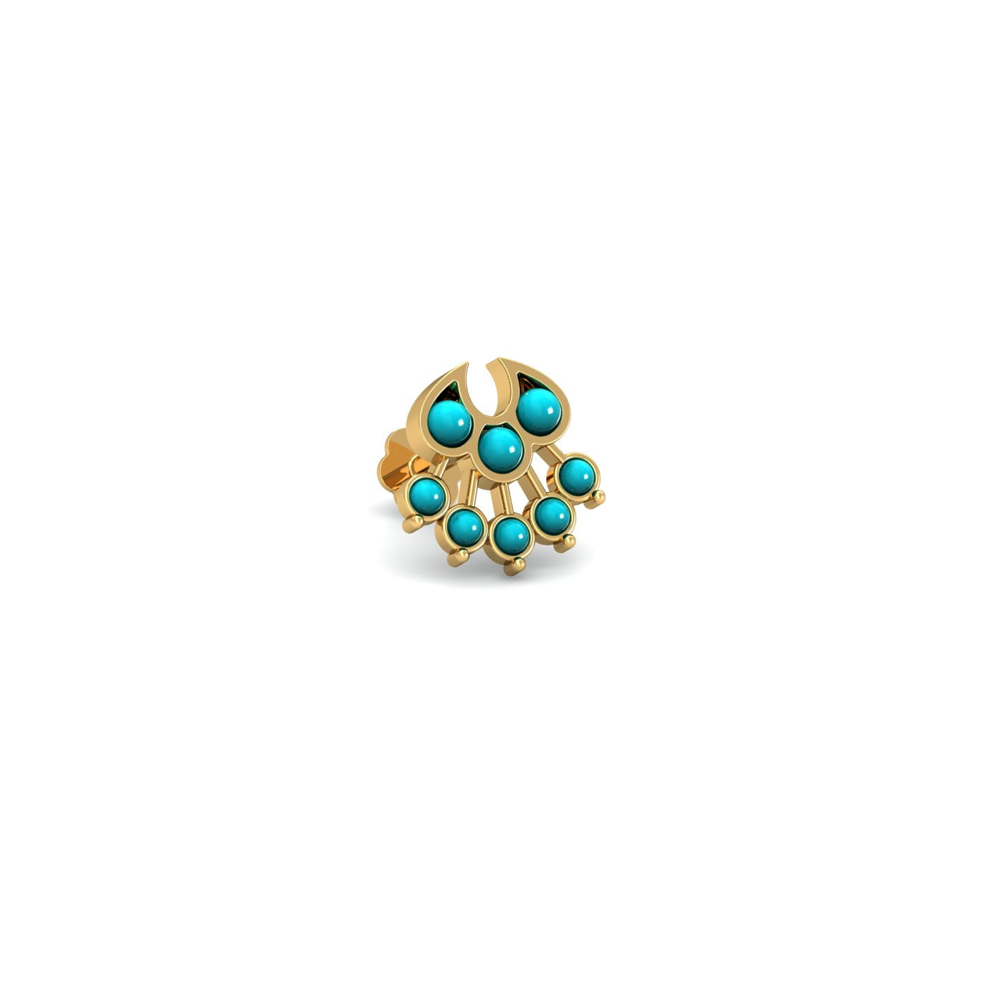 Zinnia Turqoise Nose Stud