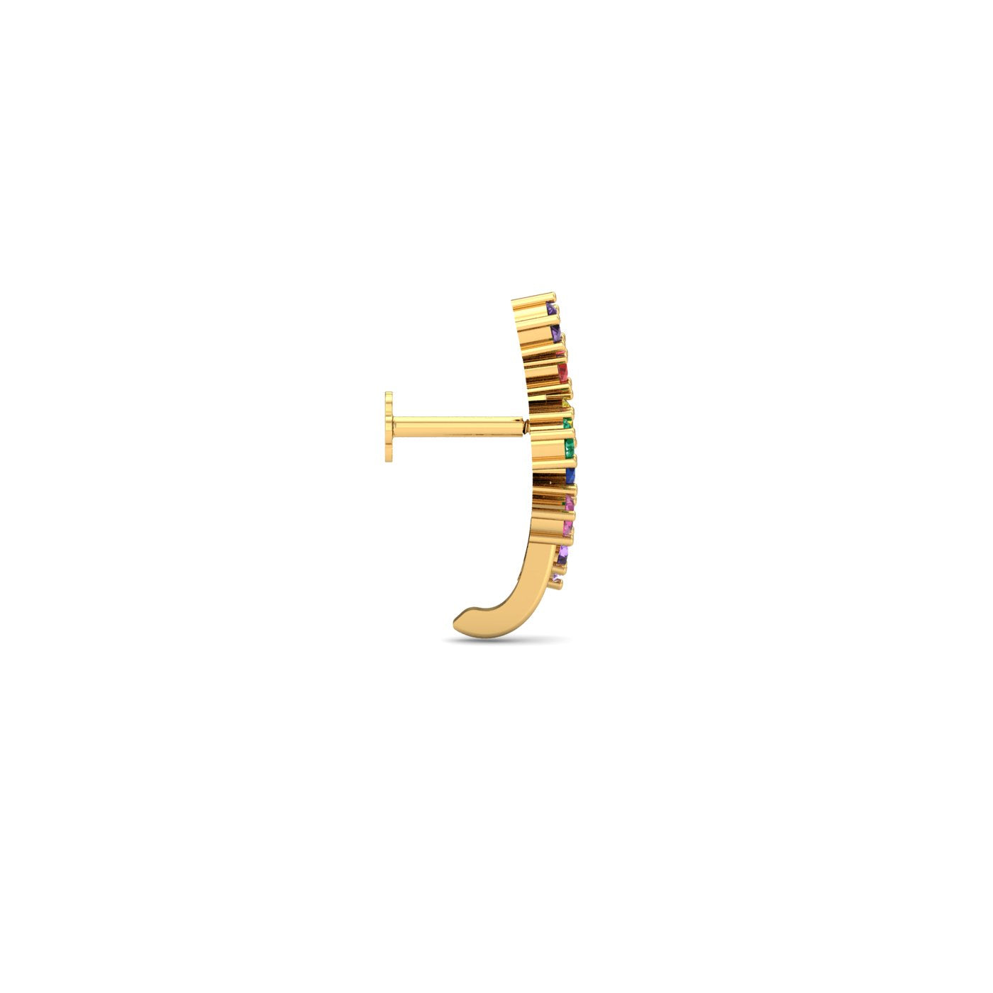 Multi Sapphire J Nose Stud