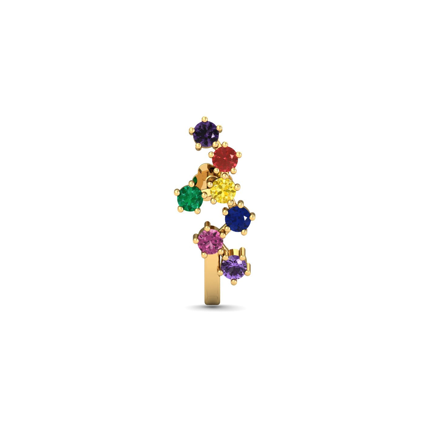 Multi Sapphire J Nose Stud