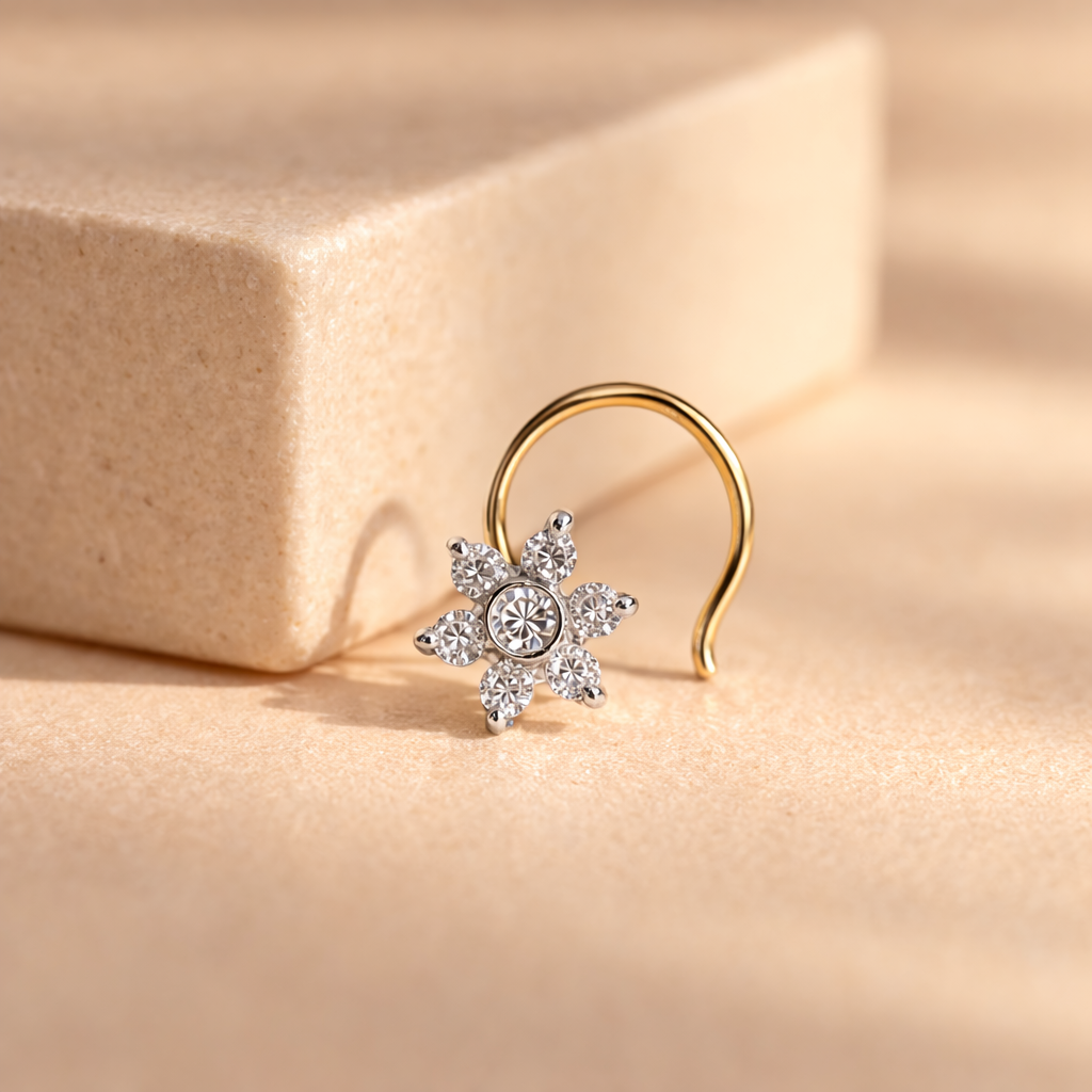 Bezel Love 0.11 Carat Nose Pin