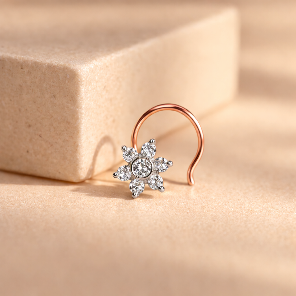 Bezel Love 0.11 Carat Nose Pin