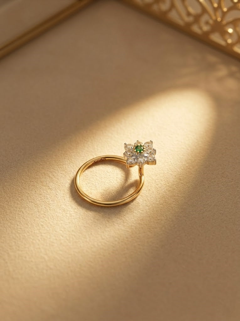Shagun Emerald Nose Pin