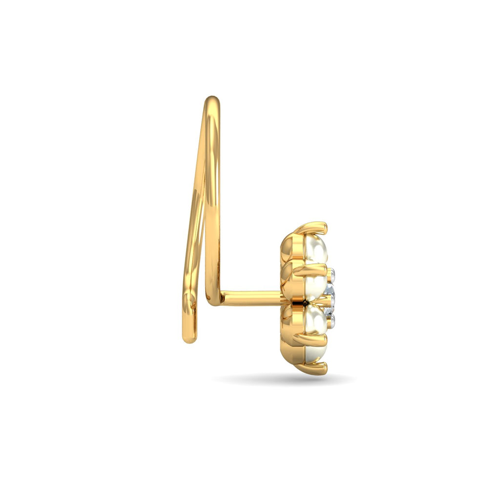 White Floret Nose Pin