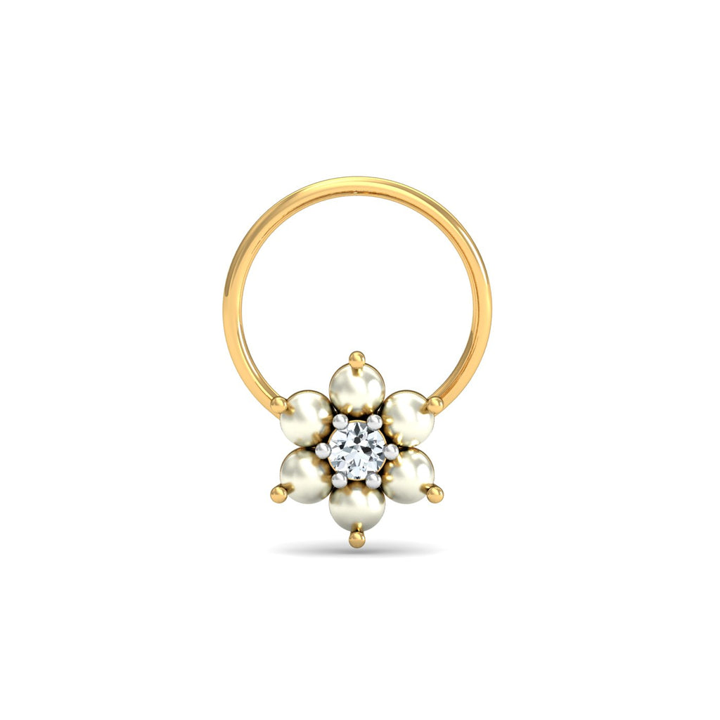 White Floret Nose Pin