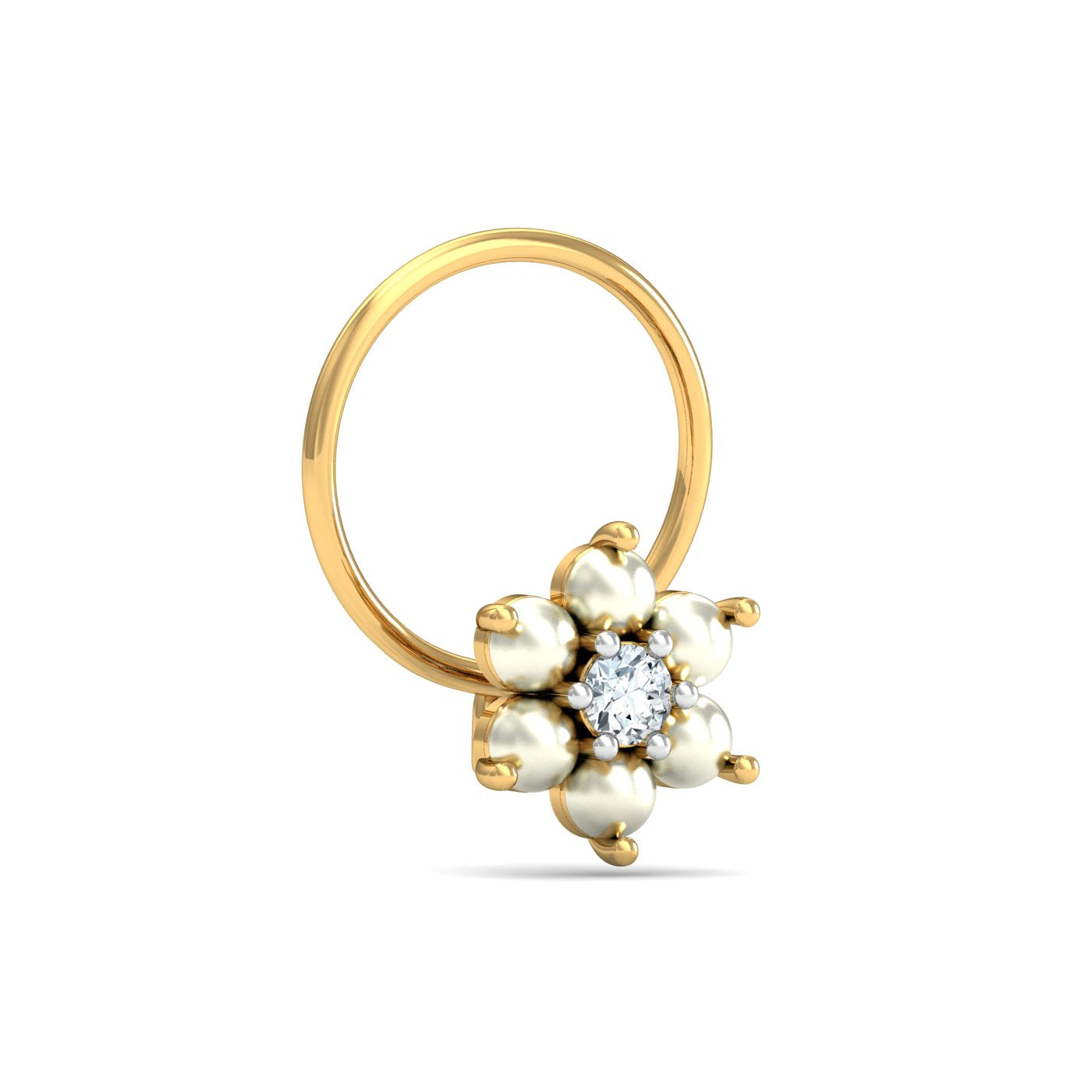 White Floret Nose Pin