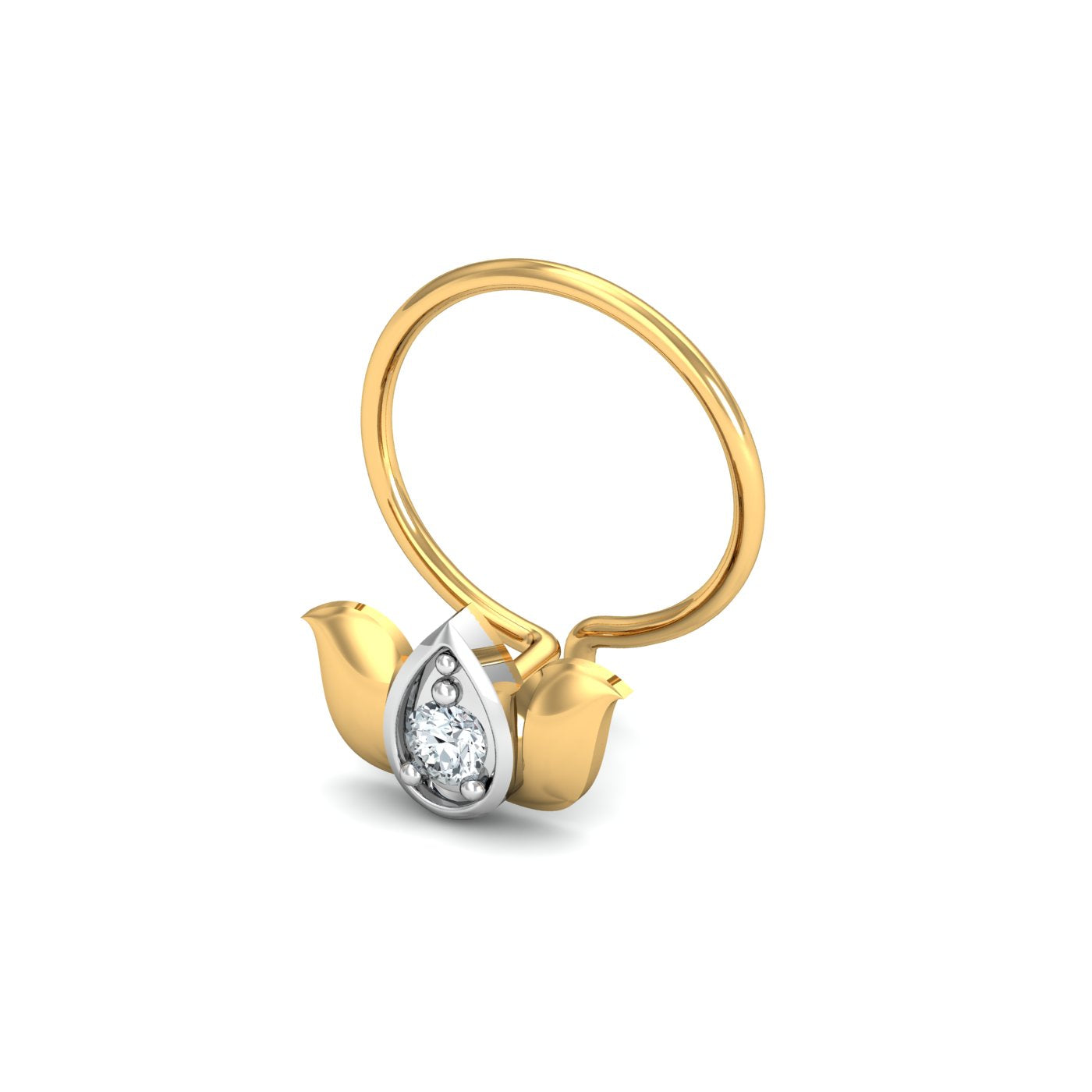 Lotus Studded Nose Pin