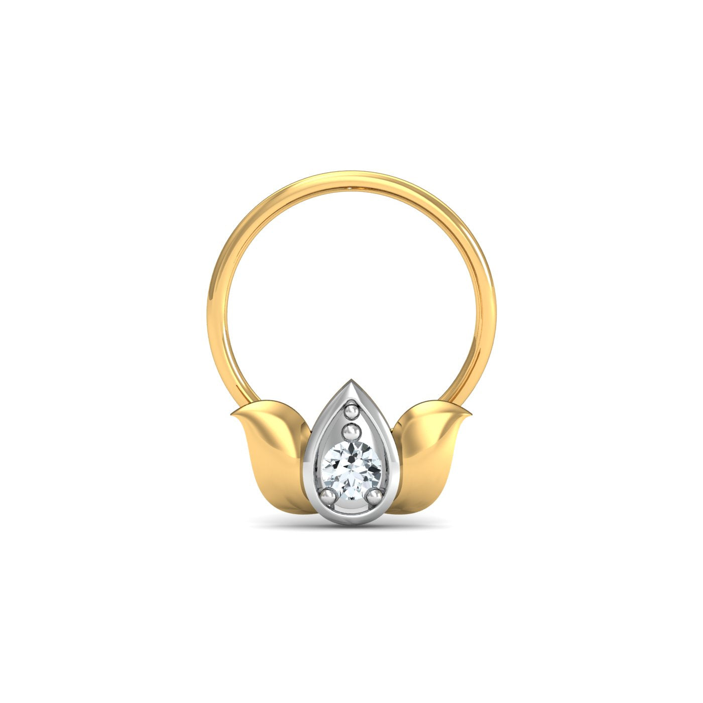 Lotus Studded Nose Pin