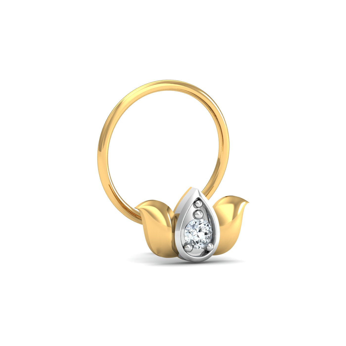 Lotus Studded Nose Pin