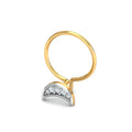 Crescent Studded nose pin