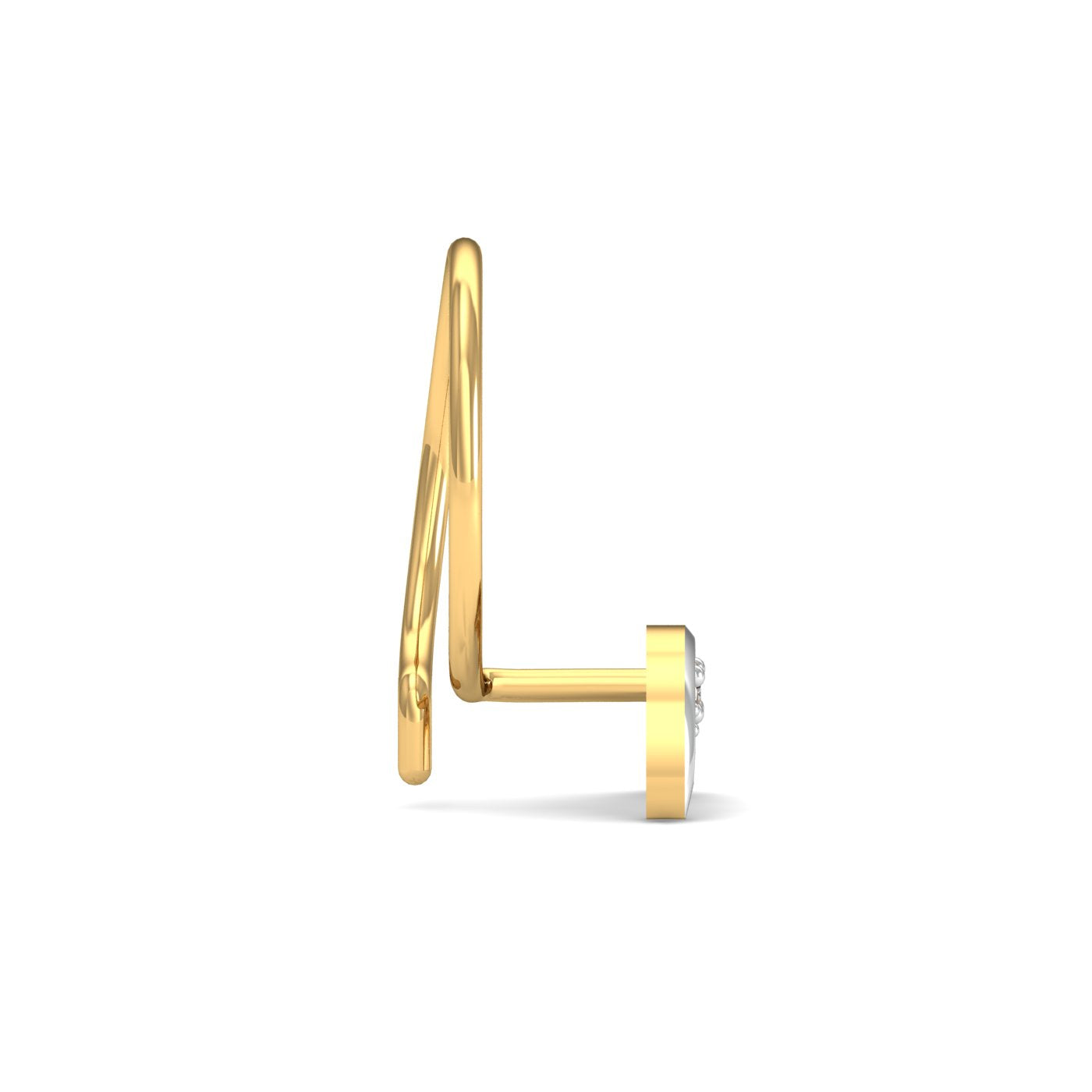 Crescent Studded nose pin