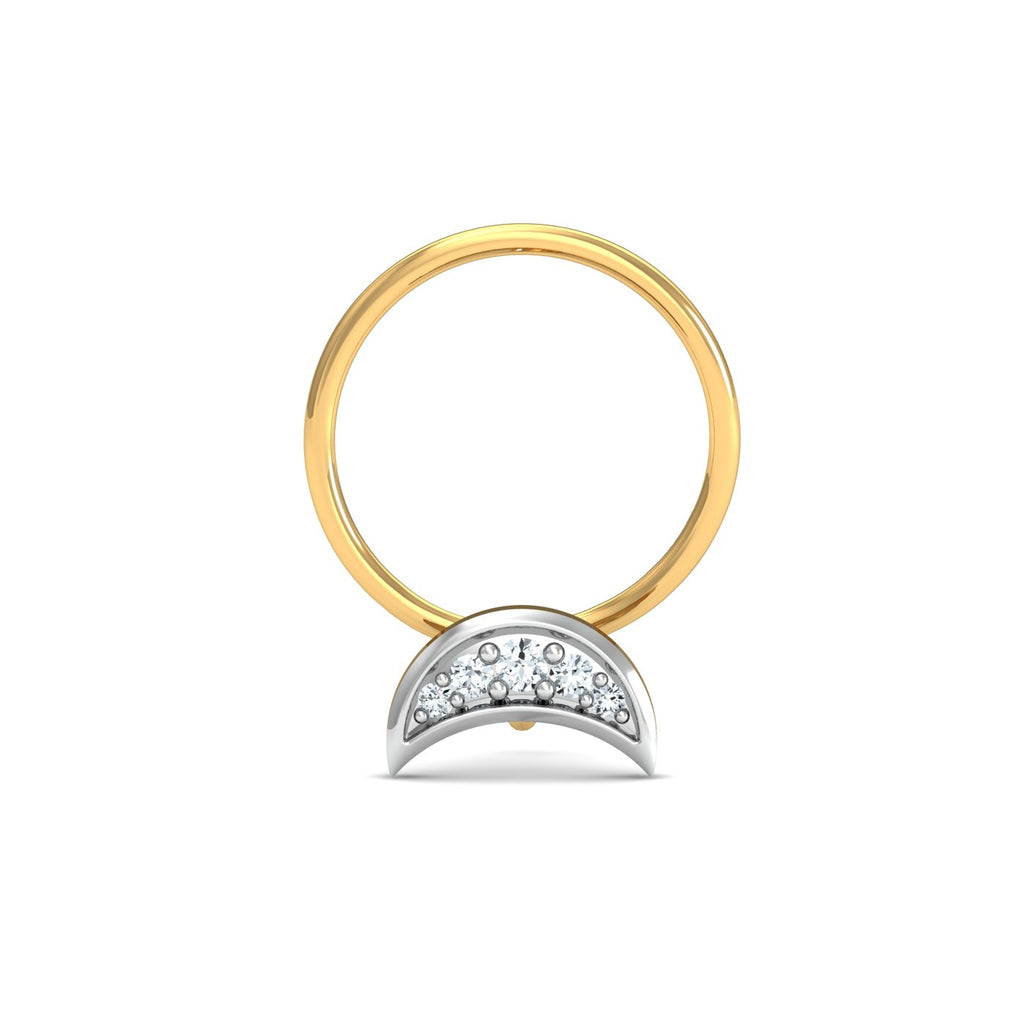 Crescent Studded nose pin