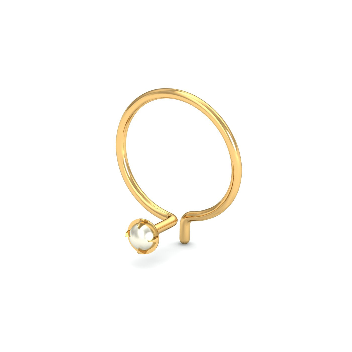 Ashen 2 mm Round Pearl Nose Pin