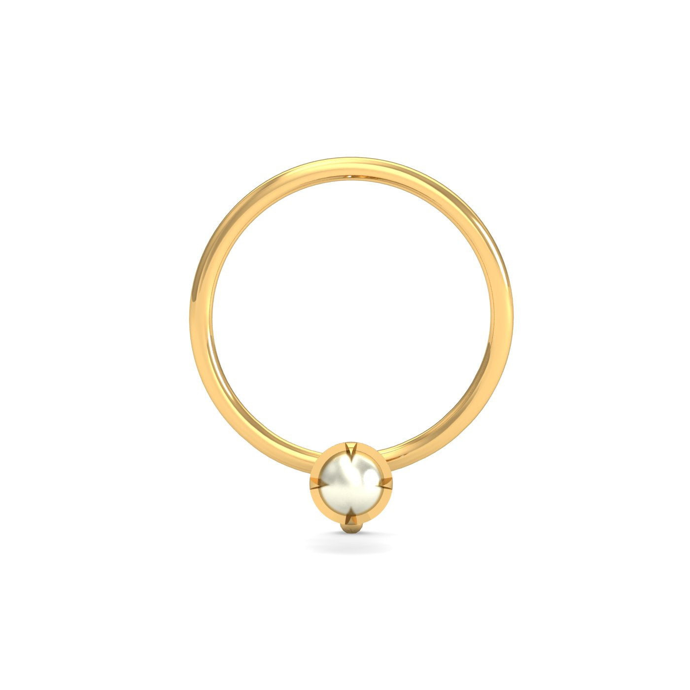 Ashen 2 mm Round Pearl Nose Pin