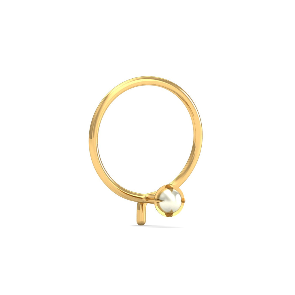 Ashen 2 mm Round Pearl Nose Pin