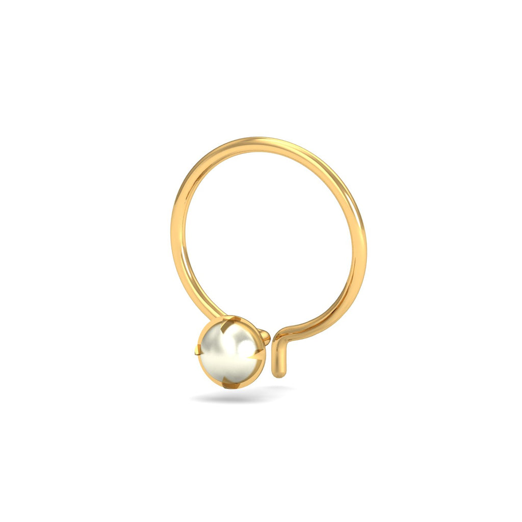 Ashen 3 mm Round Pearl Nose Pin