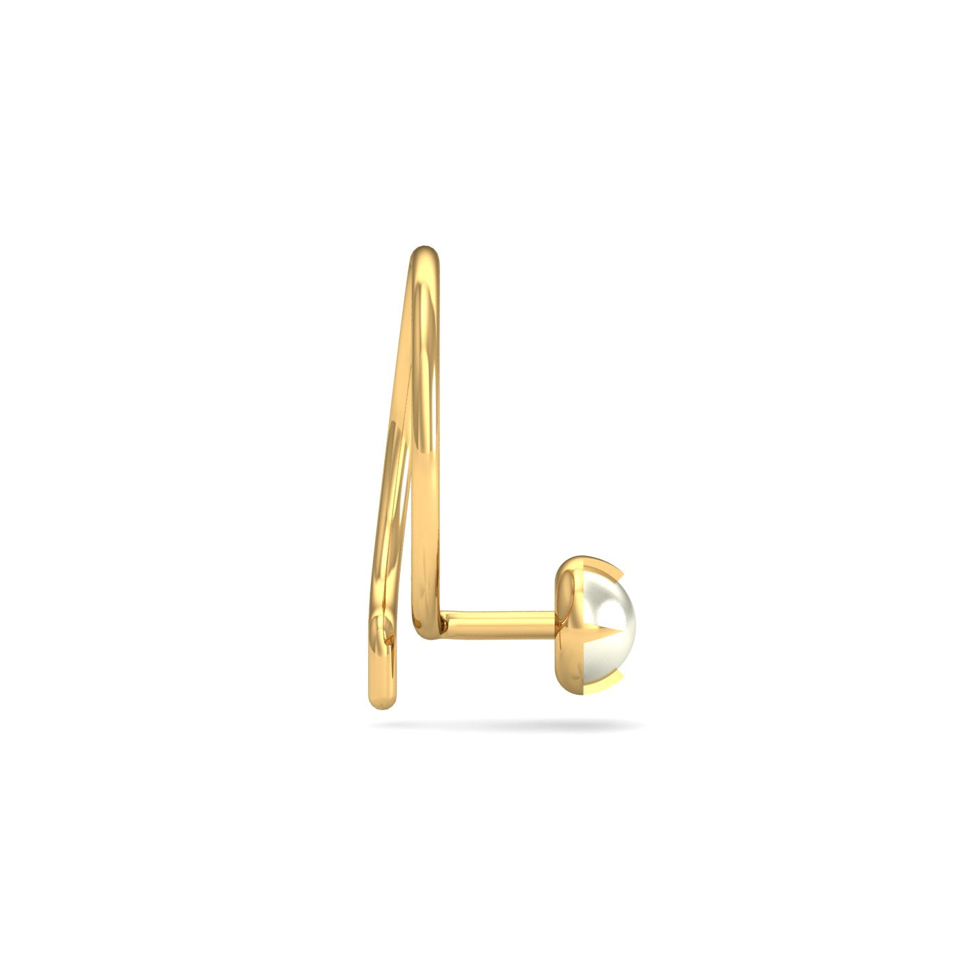 Ashen 3 mm Round Pearl Nose Pin