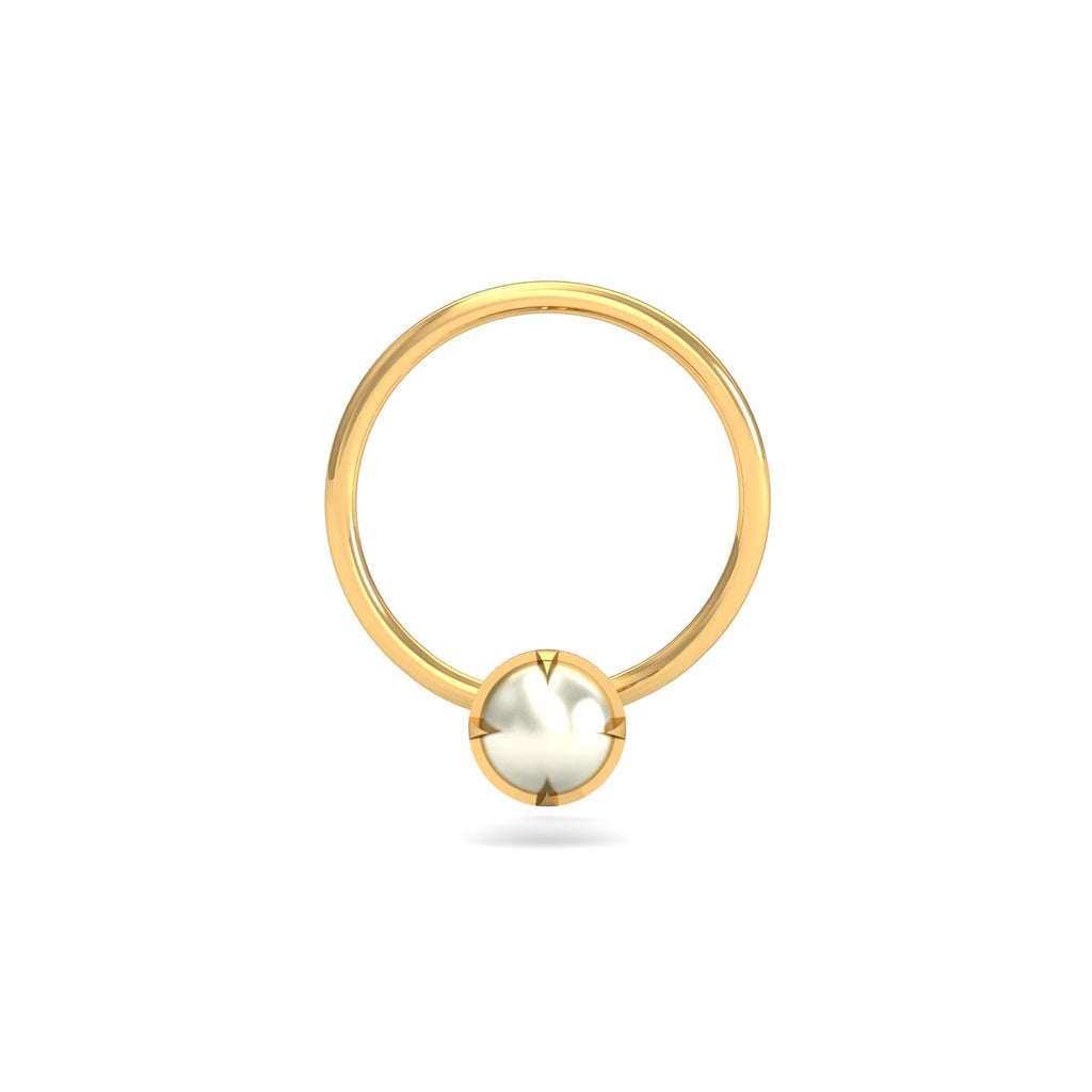 Ashen 3 mm Round Pearl Nose Pin