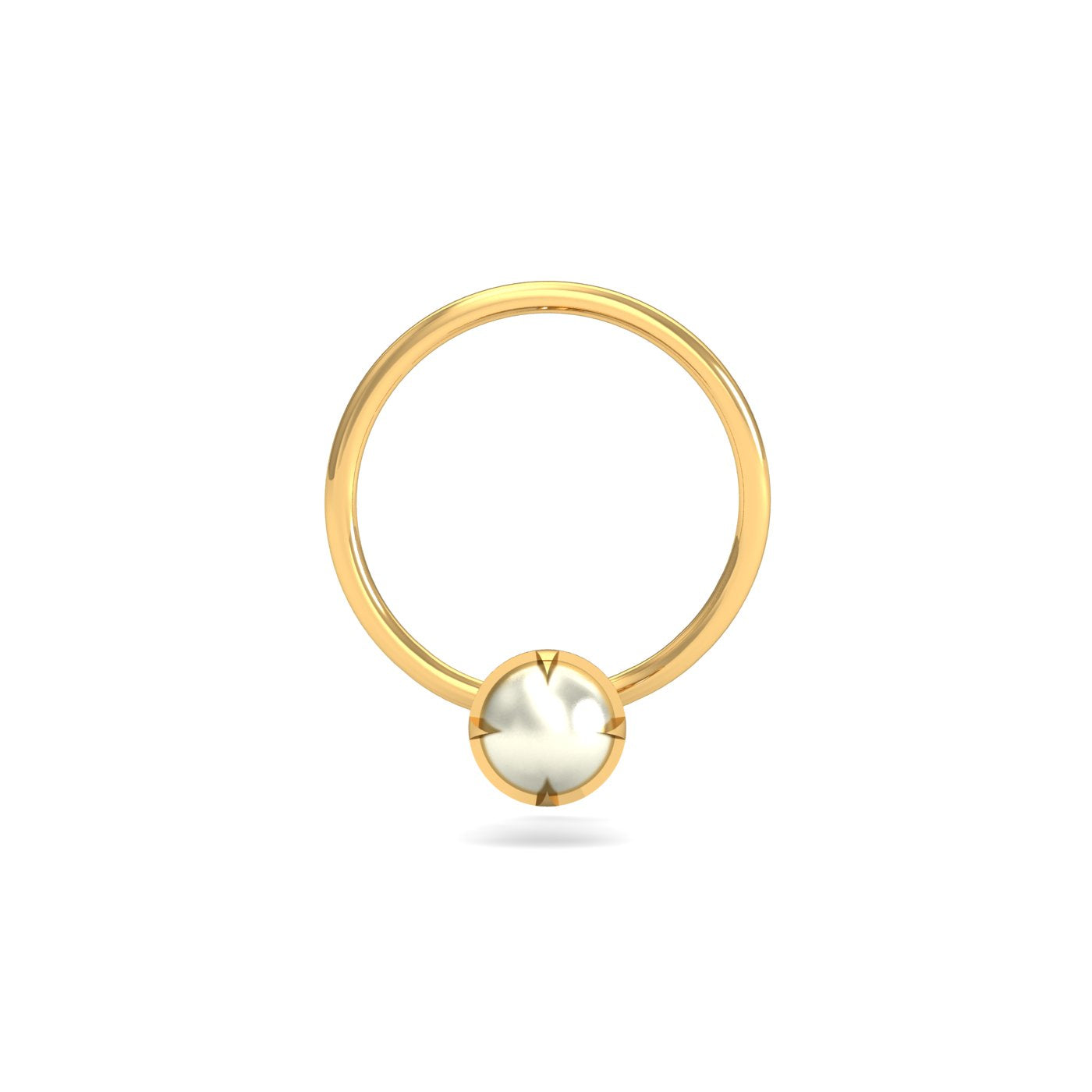 Ashen 3 mm Round Pearl Nose Pin