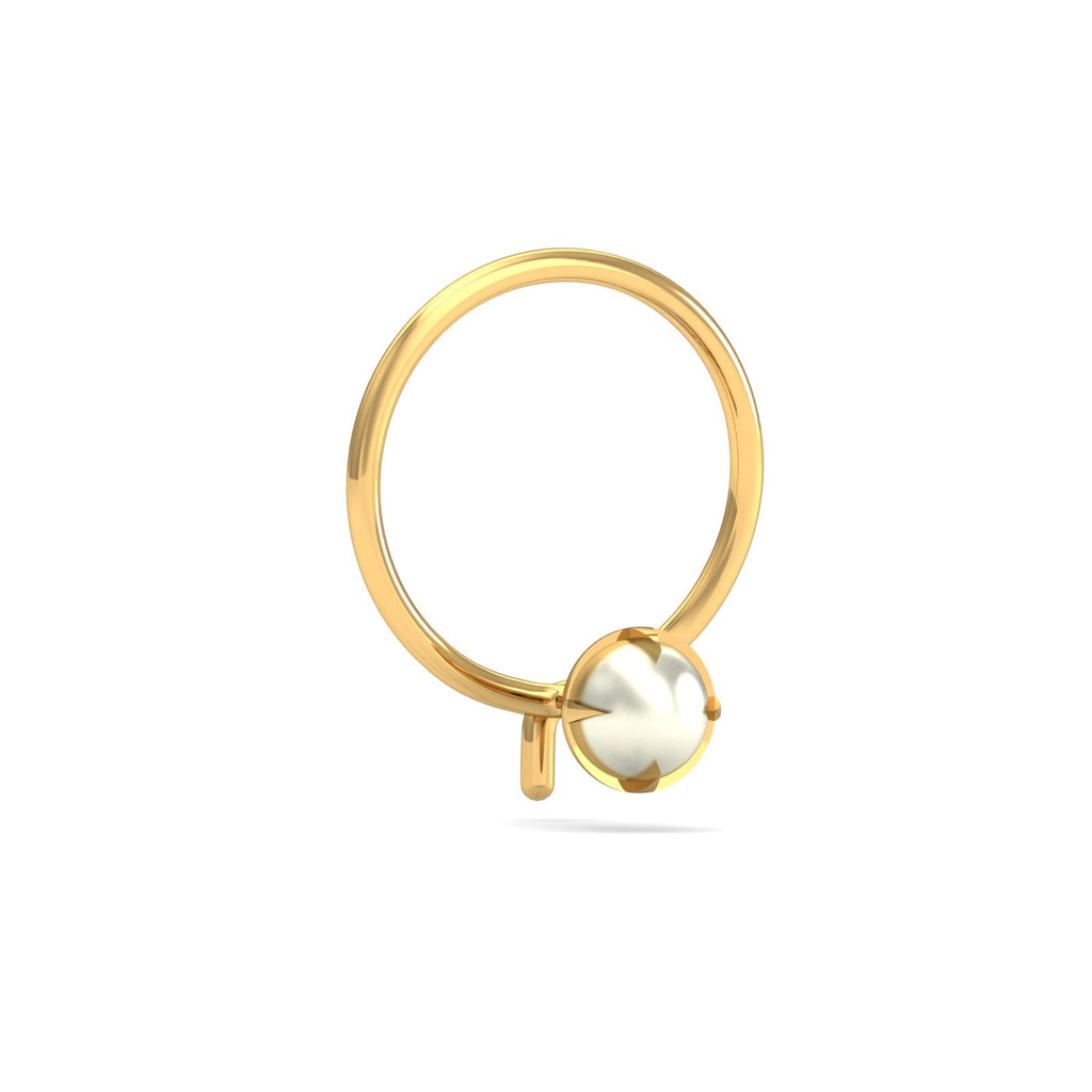 Ashen 3 mm Round Pearl Nose Pin