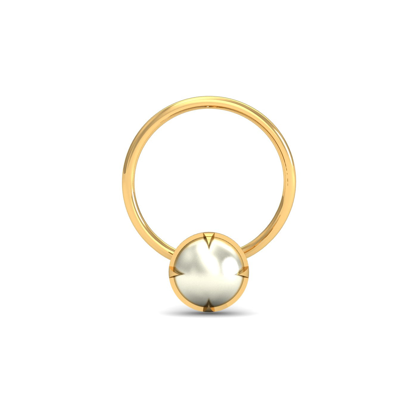 Ashen 4 mm Round Pearl Nose Pin