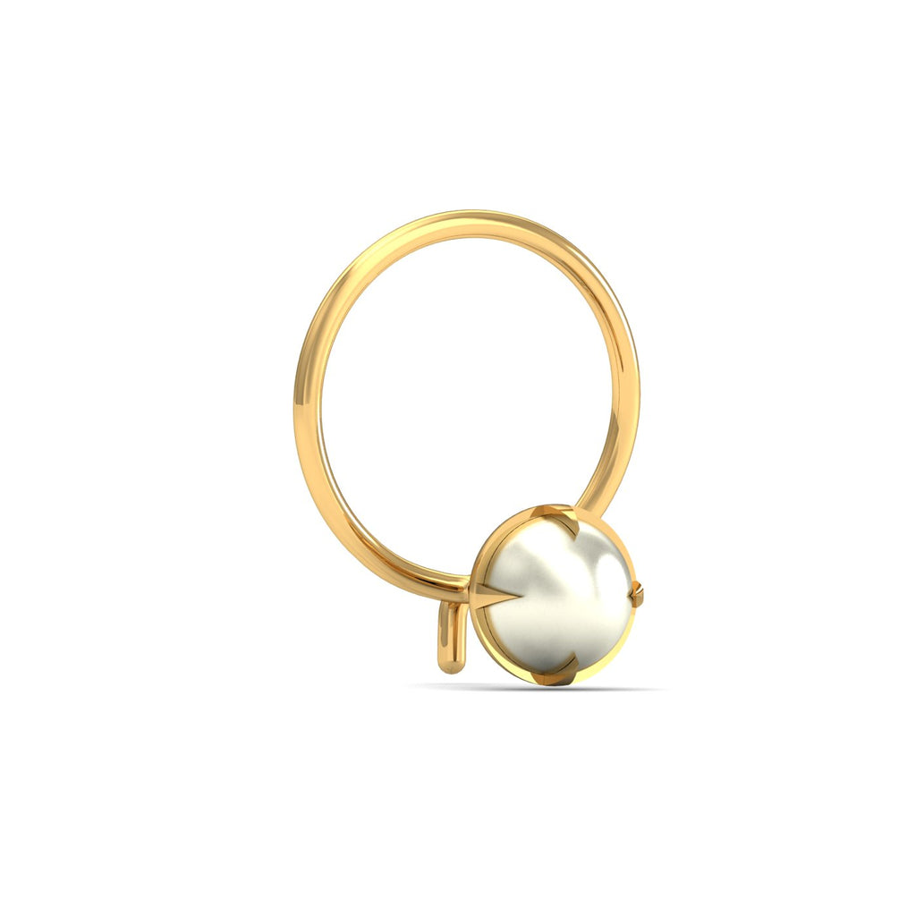 Ashen 4 mm Round Pearl Nose Pin