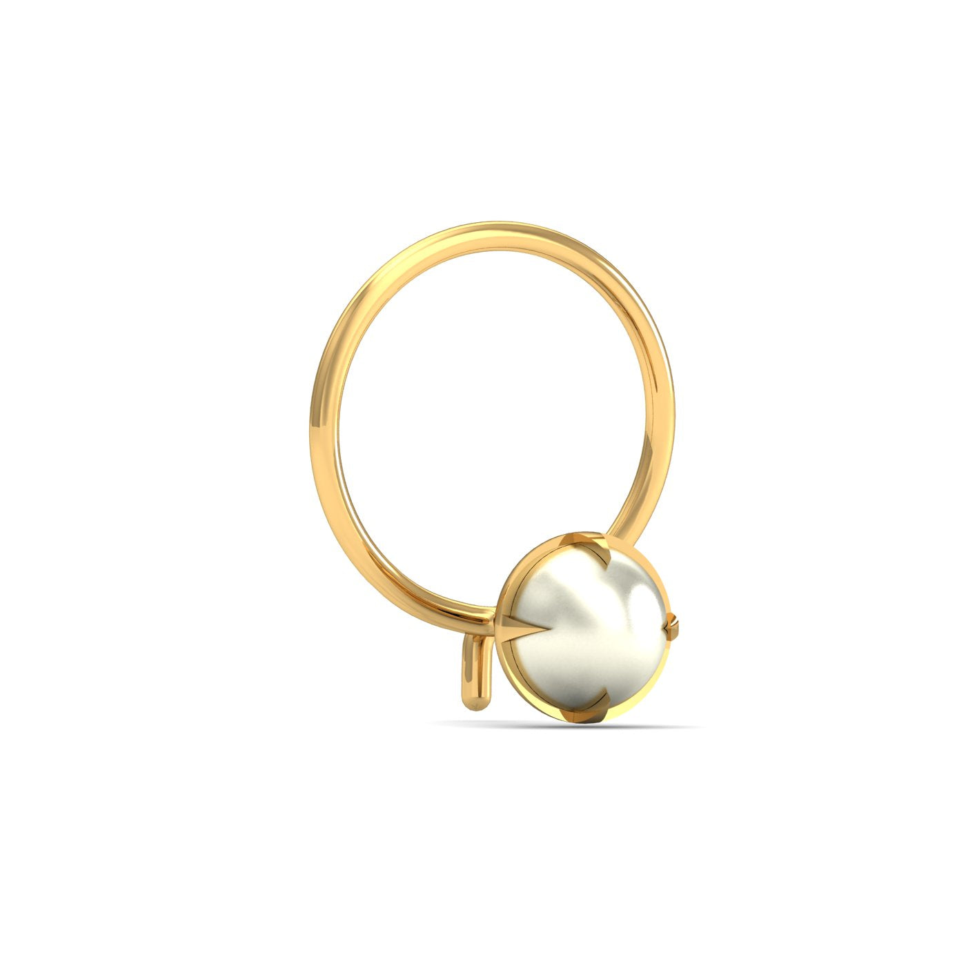 Ashen 4 mm Round Pearl Nose Pin