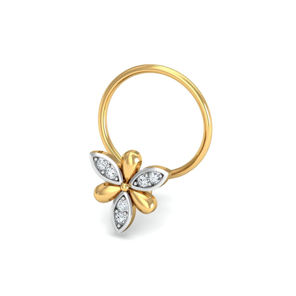 Sepals Diamond Nose Pin