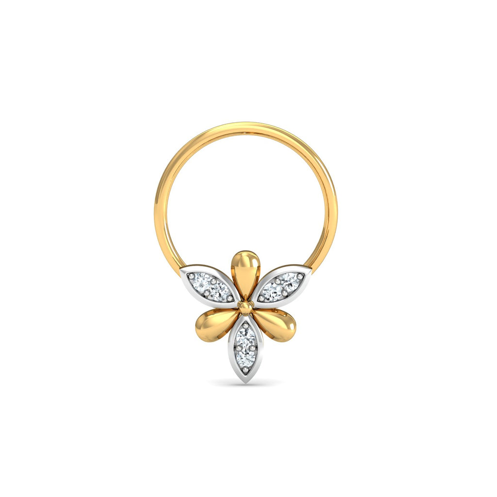 Sepals Diamond Nose Pin