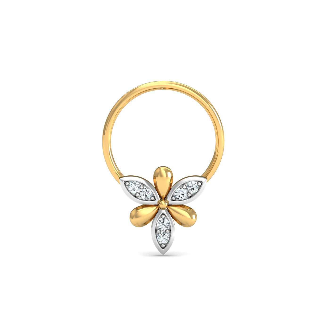 Sepals Diamond Nose Pin