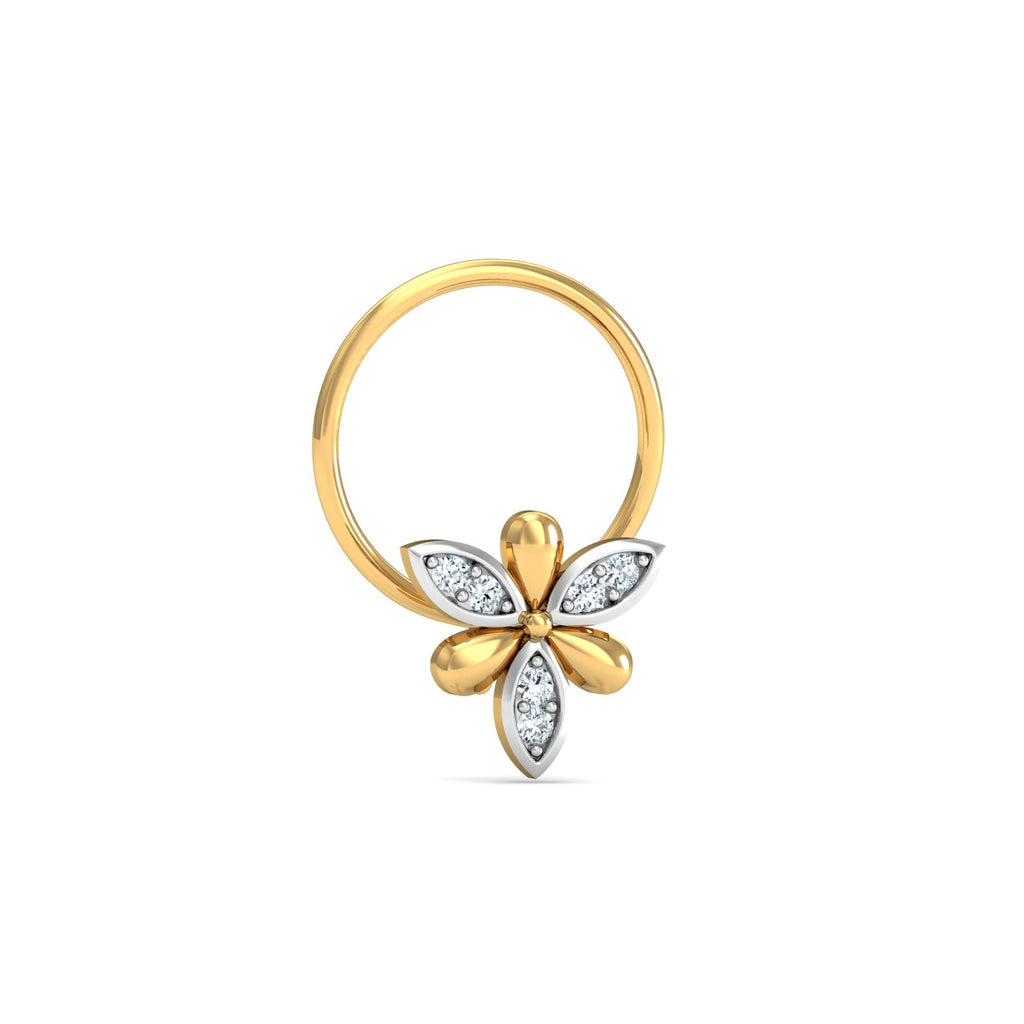 Sepals Diamond Nose Pin