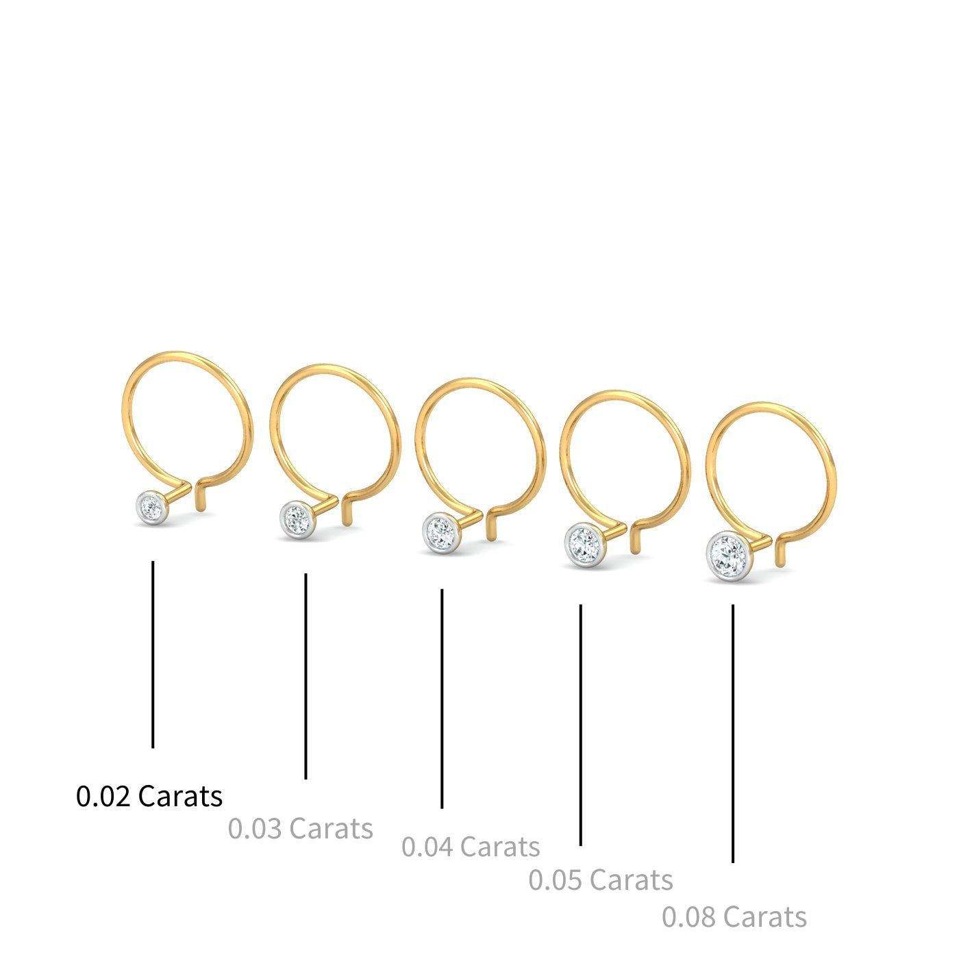 Bezel 2 Cent Nose Pin