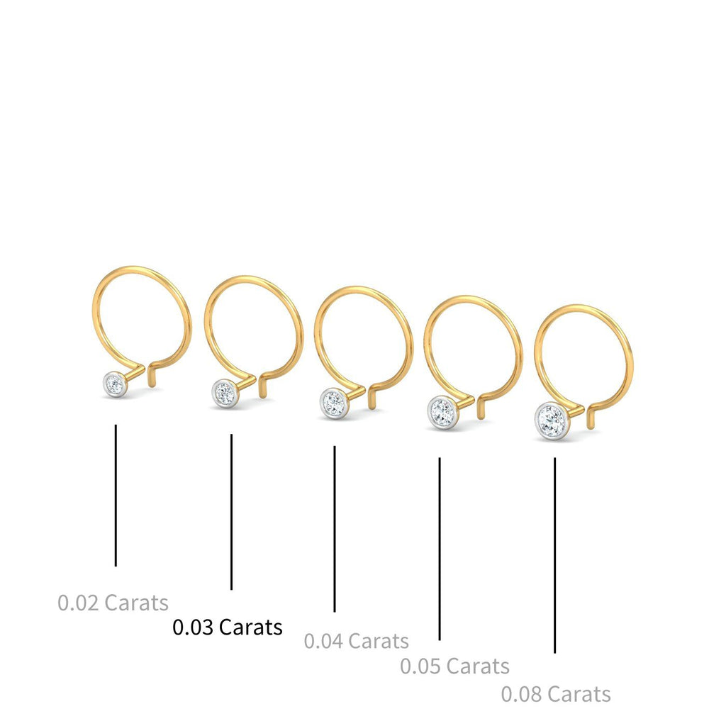 Bezel 3 Cent Nose Pin