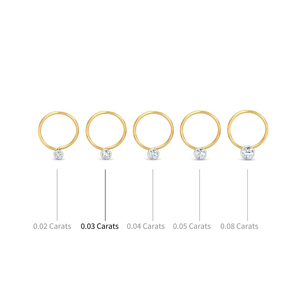 Bezel 3 Cent Nose Pin