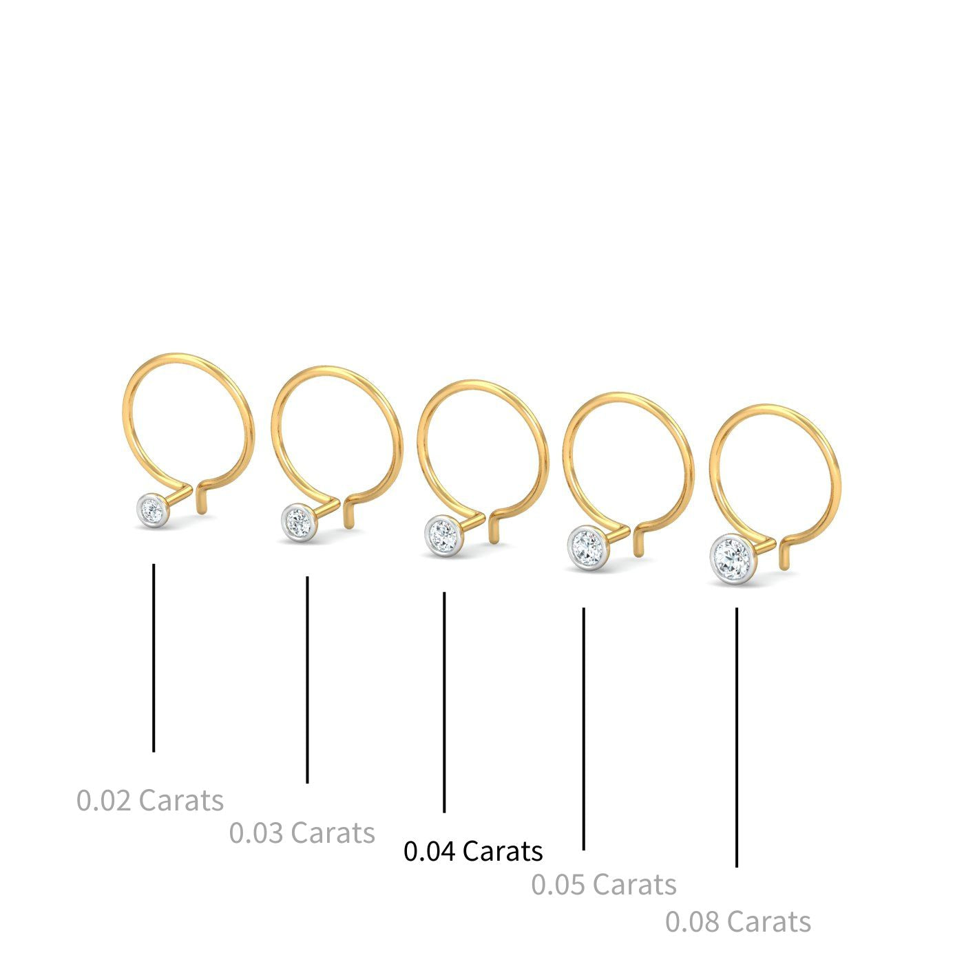 Bezel 4 Cent Nose Pin