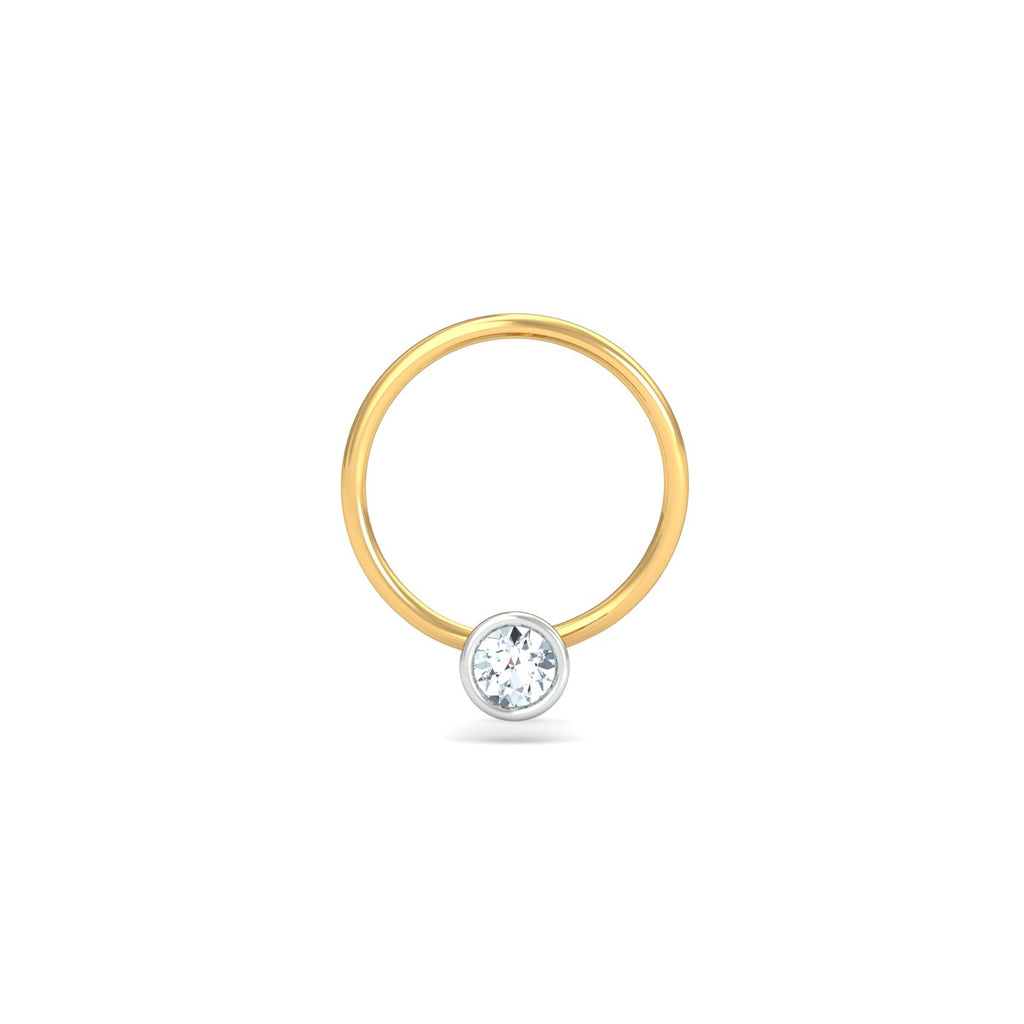 Bezel 5 Cent Nose Pin