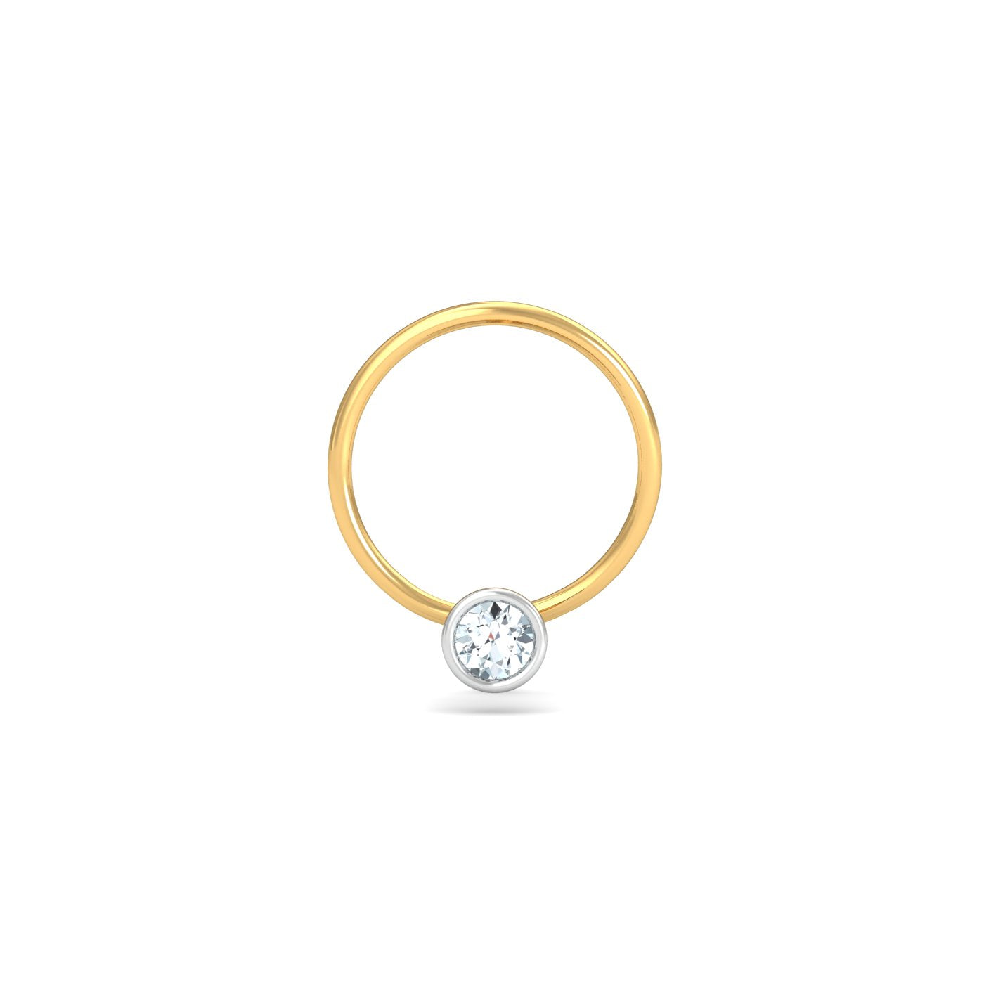 Bezel 5 Cent Nose Pin