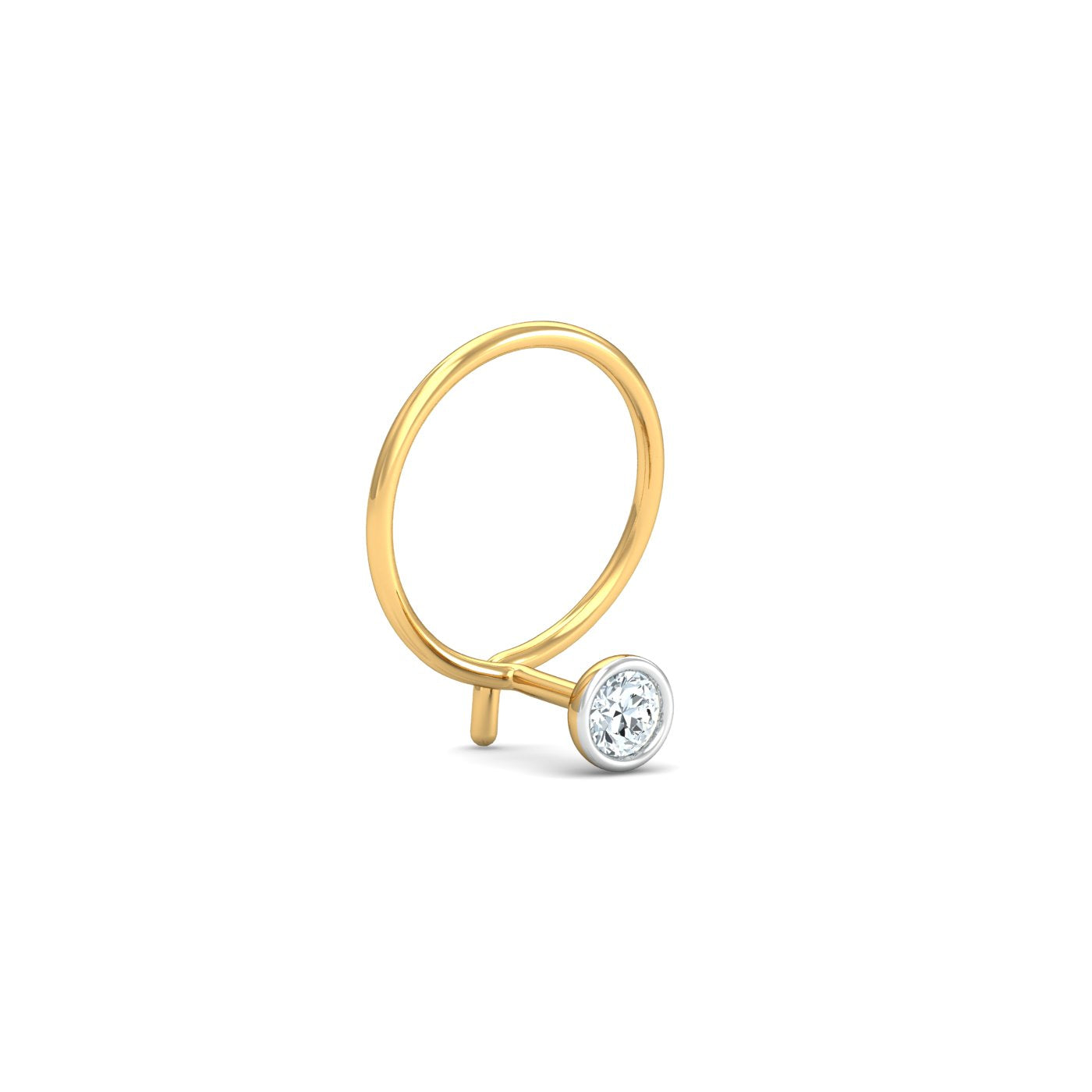 Bezel 5 Cent Nose Pin
