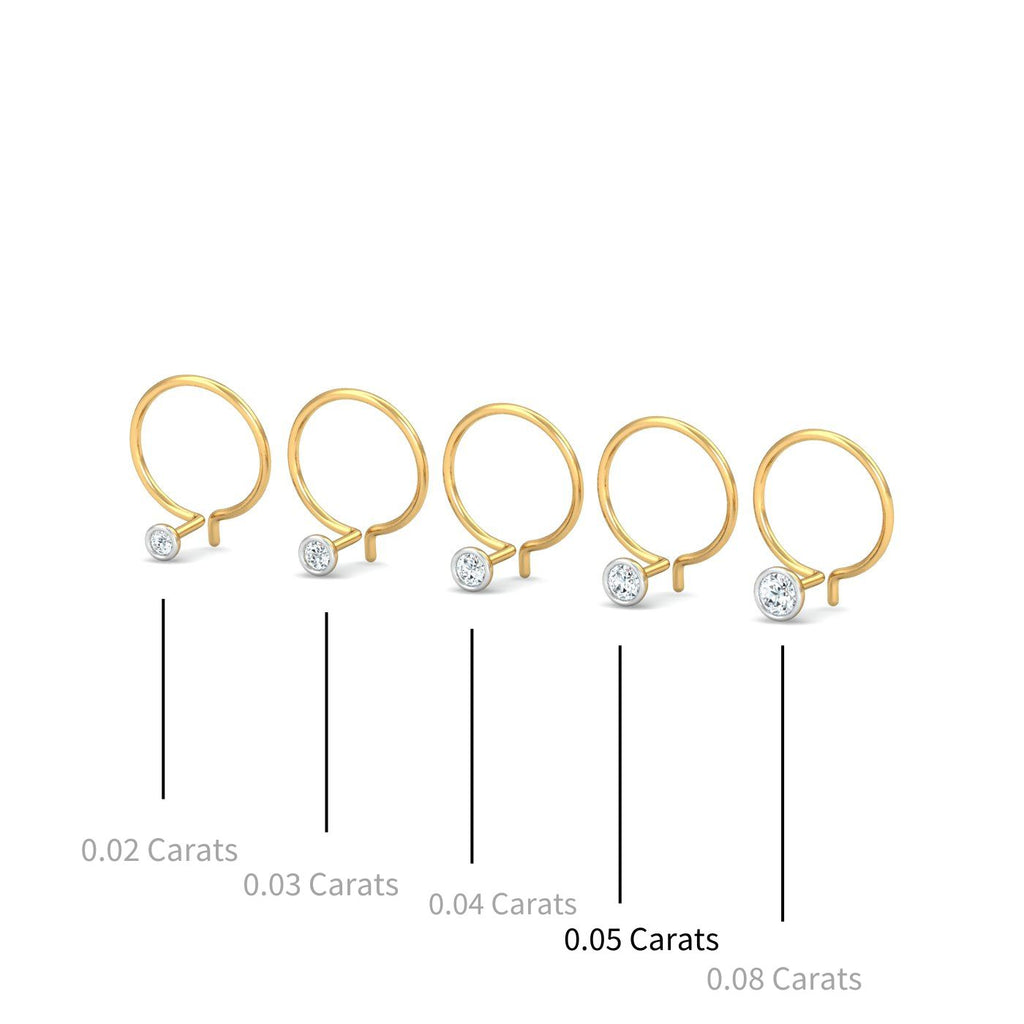 Bezel 5 Cent Nose Pin
