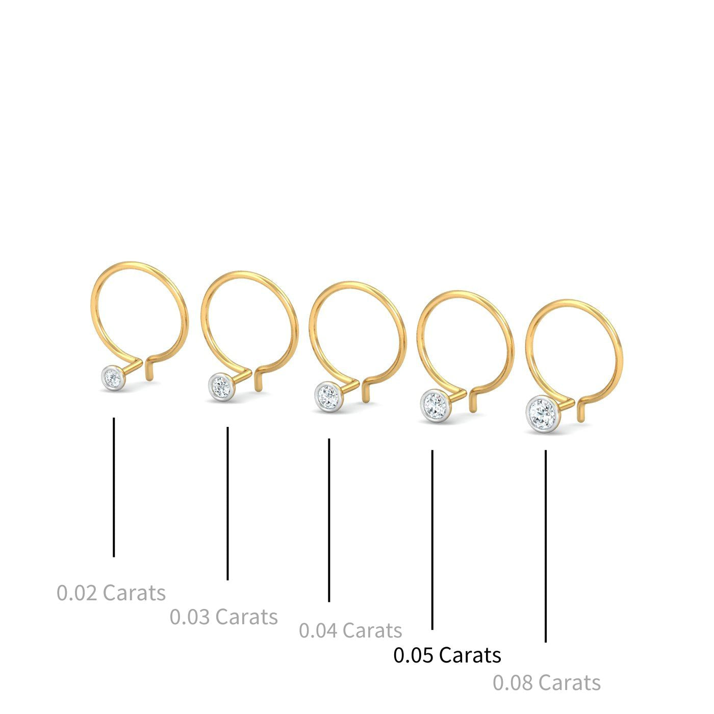 Bezel 5 Cent Nose Pin