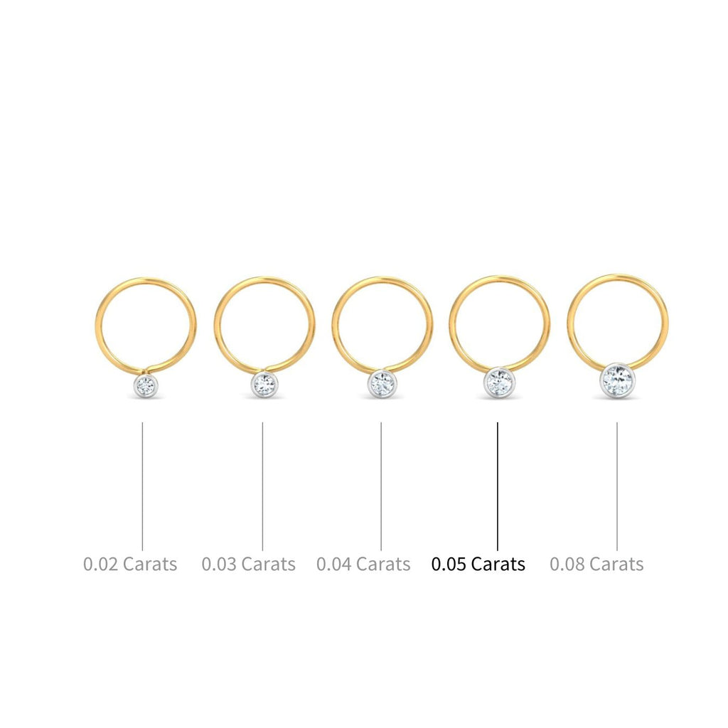 Bezel 5 Cent Nose Pin