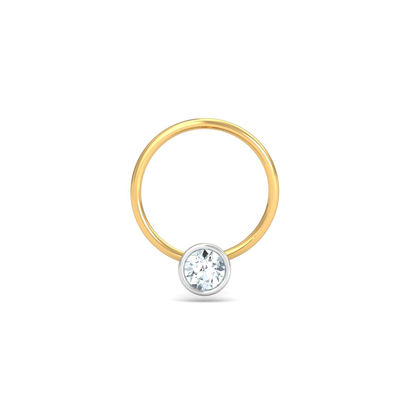 Bezel 8 Cent Nose Pin