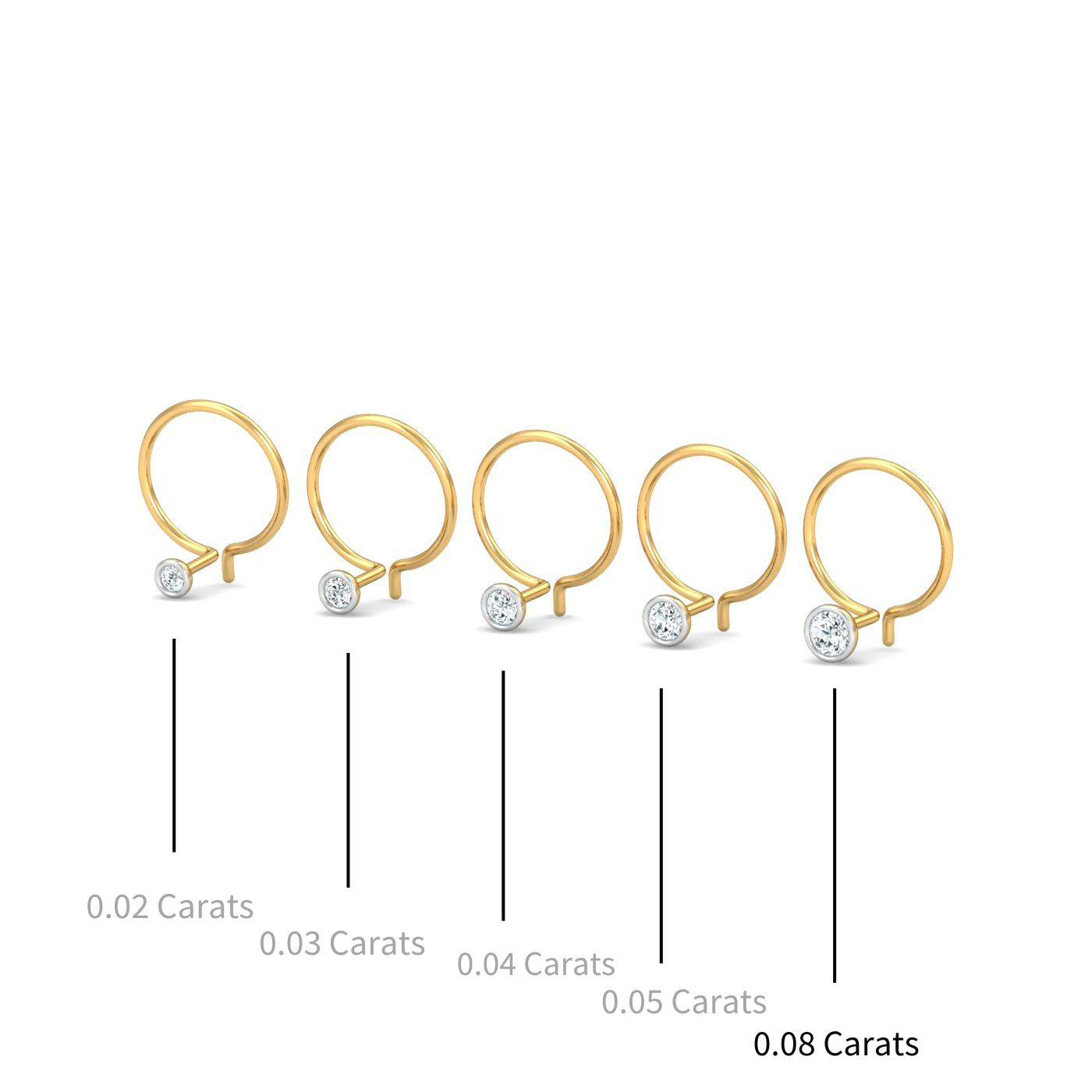 Bezel 8 Cent Nose Pin