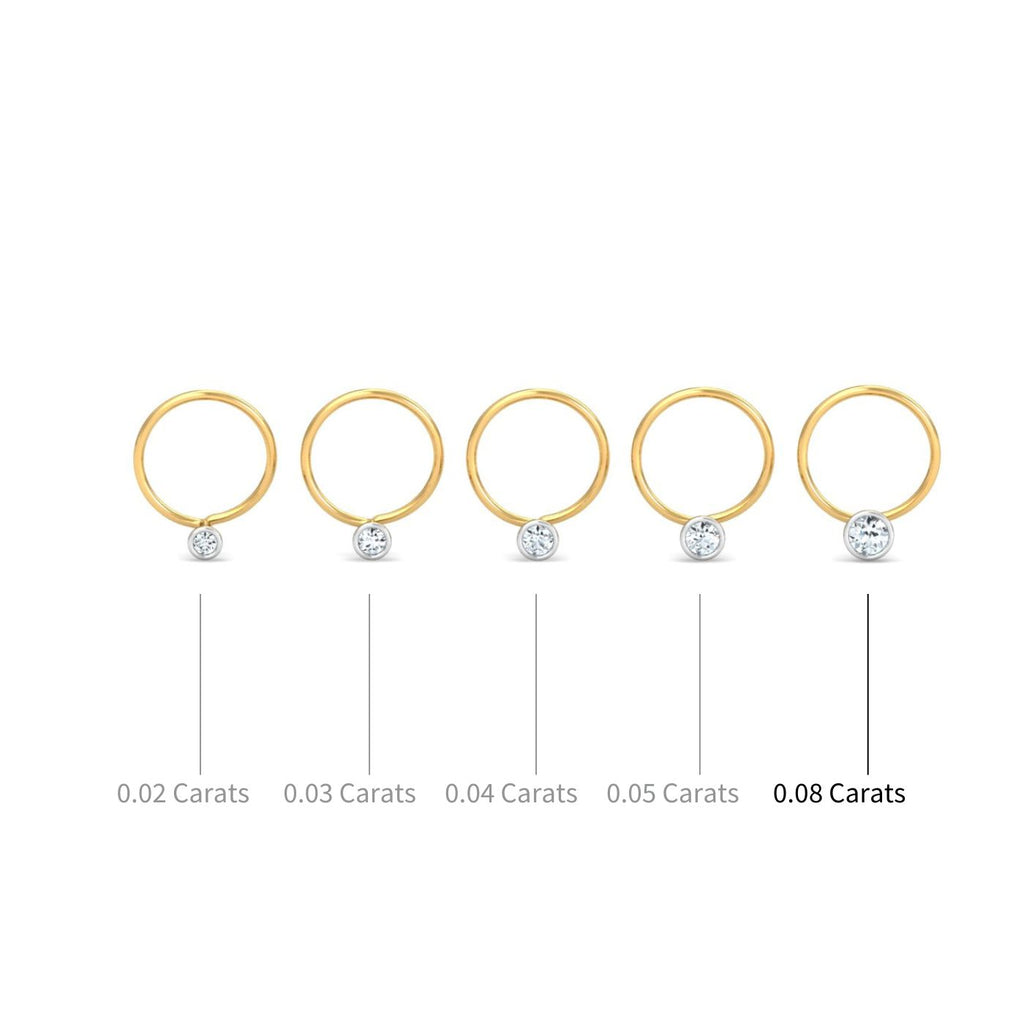 Bezel 8 Cent Nose Pin