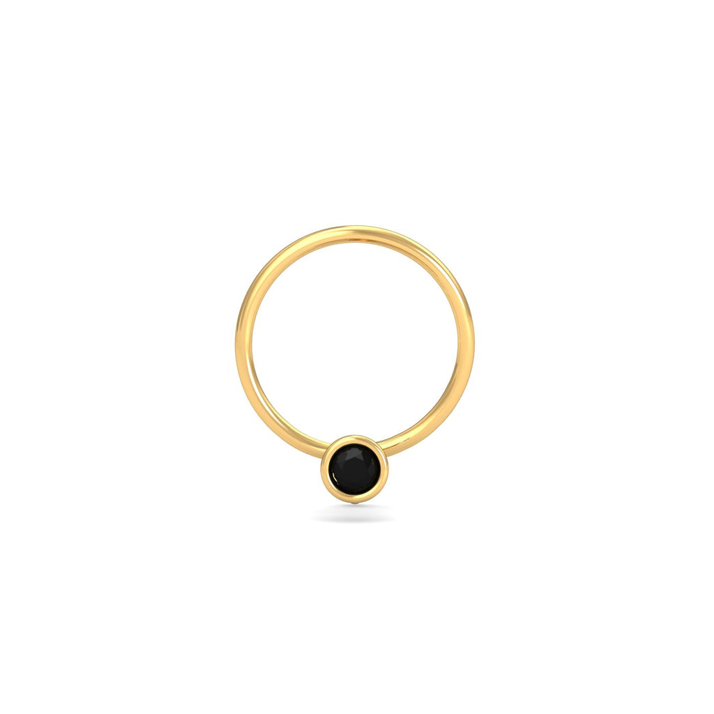 Bezel Black Diamond Nose Pin
