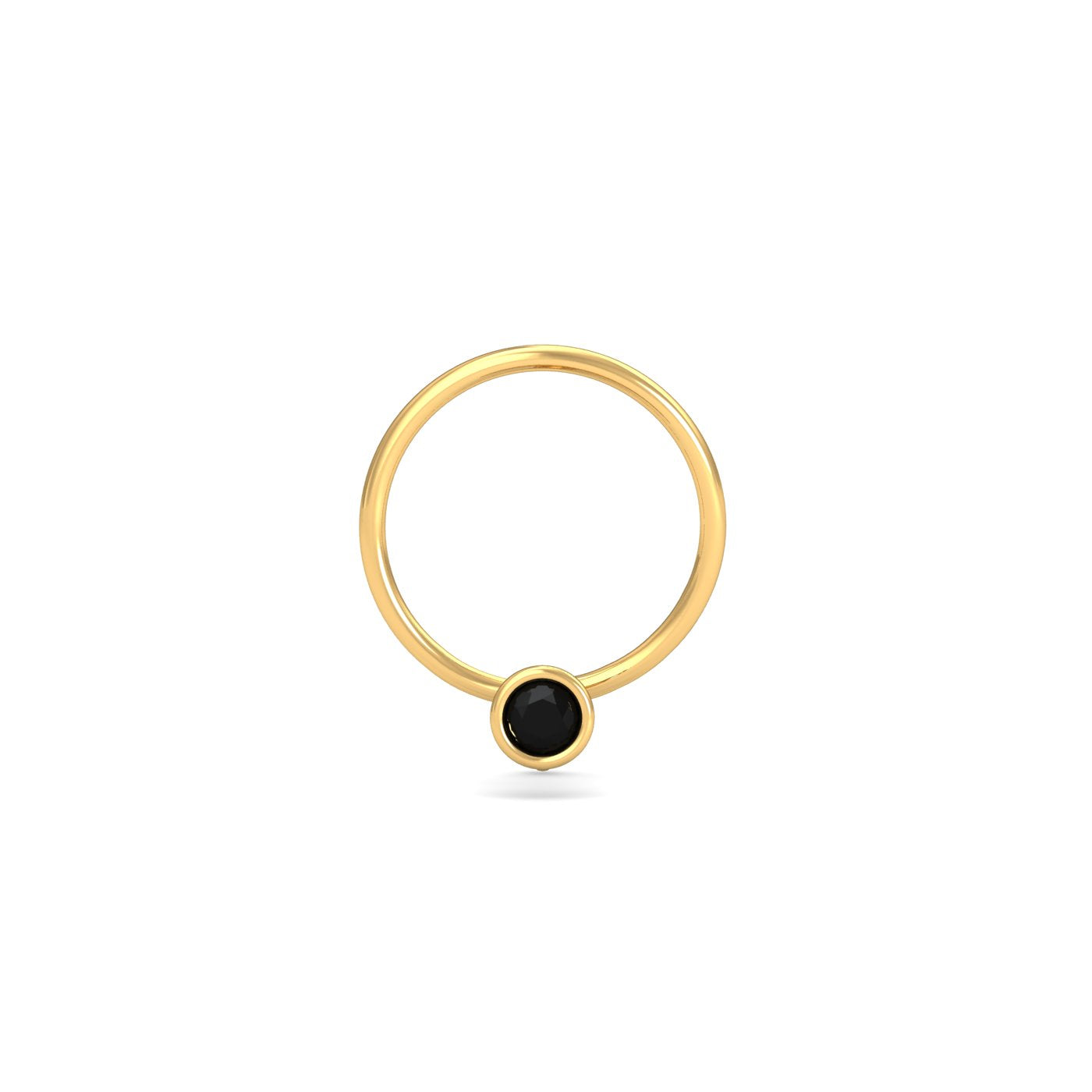 Bezel Black Diamond Nose Pin