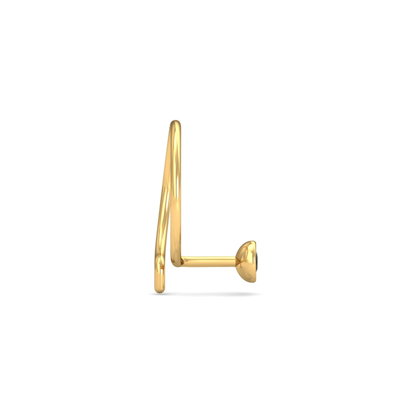 Bezel Black Diamond Nose Pin