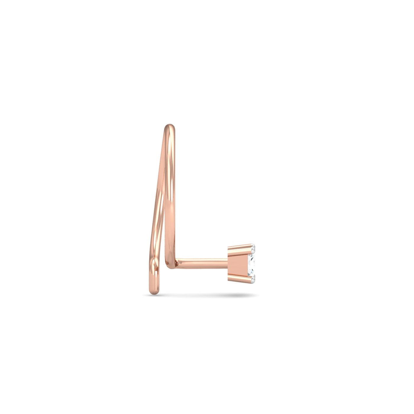 Tiny Square Diamond Nose Wire